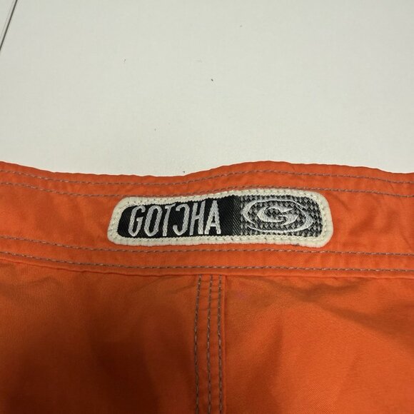 Vintage Gotcha Swim Trunks Shorts Mens 34 Orange Y2K 90s - Picture 9 of 16